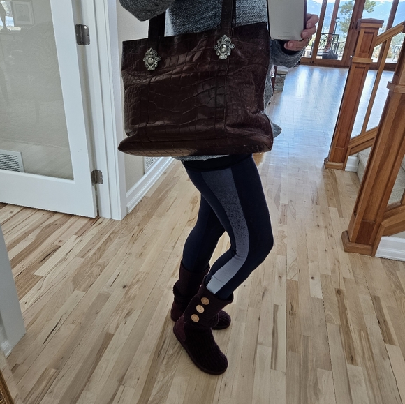 Leather tote with silver buckles - Picture 11 of 13